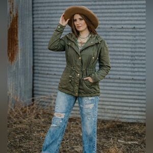 Merona Women's Utility Jacket in Olive Green